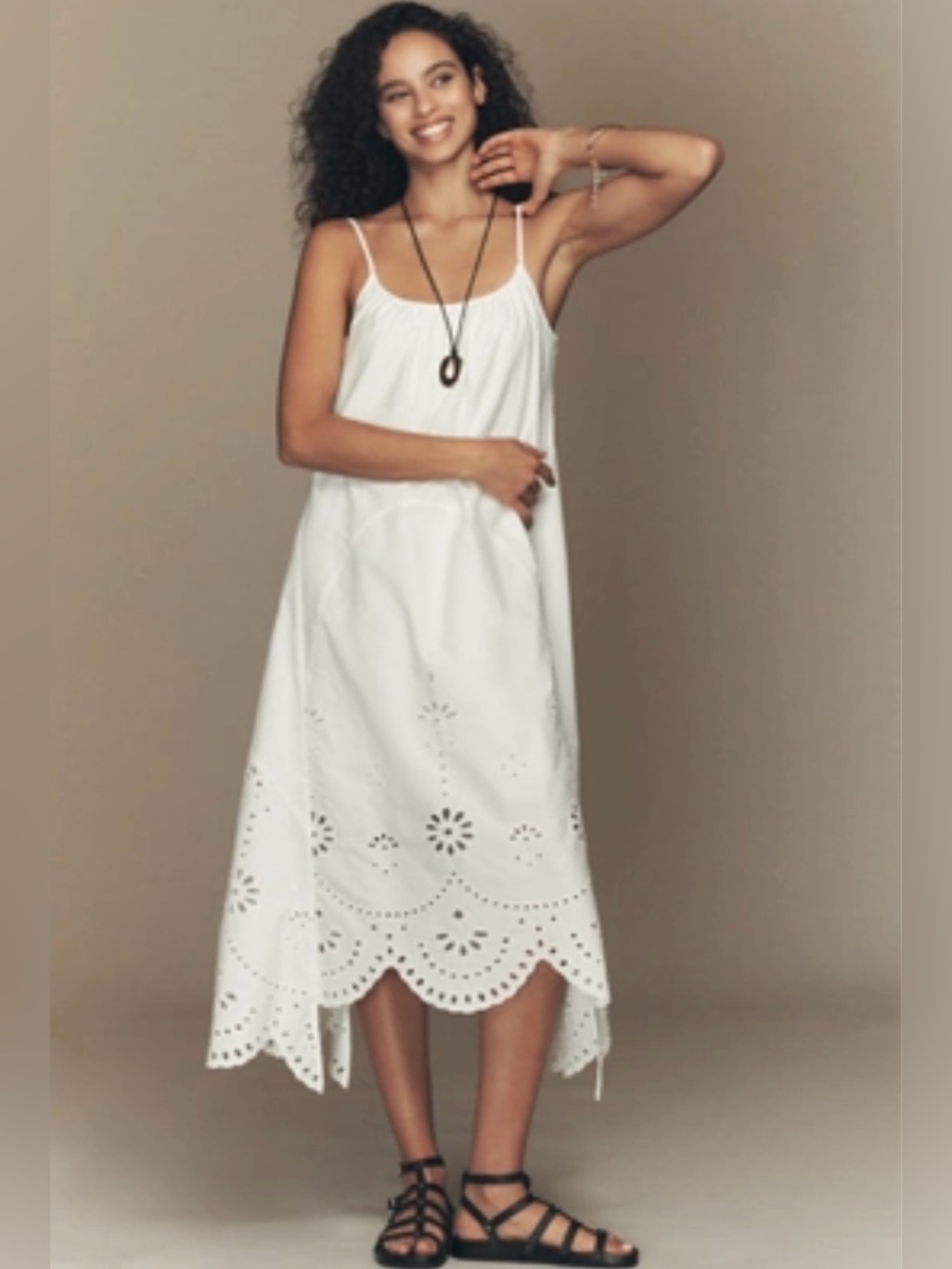 Anthropologie RAISONNEL EYELET MIDI DRESS